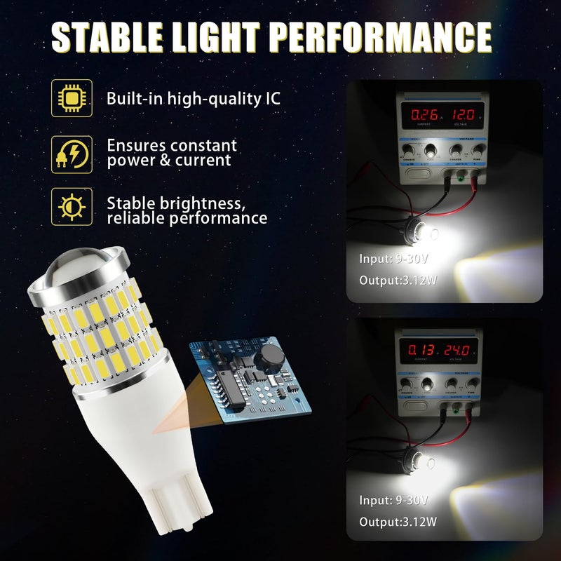 iBrightstar 921 LED Bulb White, T15 912 LED Reverse Light Bulbs Super Bright for Parking Backup Turn Signal Lights, 2 Pack - Image 4